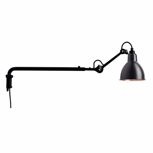 Lampe Gras N203 wall lamp mat black & mat black/copper