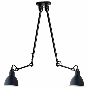 Lampe Gras N302 ceiling lamp Double mat black & mat blue