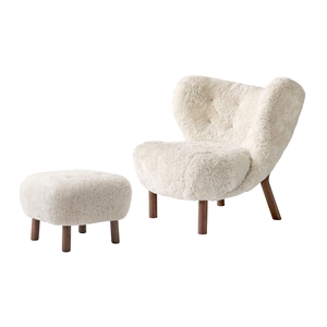 &Tradition Little Petra VB1 Armchair Sheepskin Moonlight/Walnut Incl. ATD1 Puf