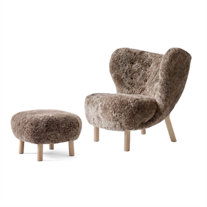 &Tradition Little Petra VB1 Armchair Sheepskin Sahara/White Oiled Oak Oak Incl. ATD1 Puf