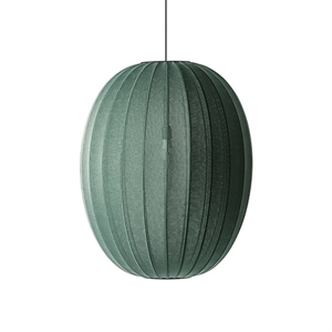 Made By Hand Knit-Wit Korkea Ovaali Riipus Ø65 Tweedvihreä