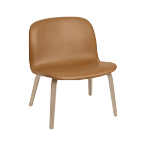 Muuto Visu Armchair w. Wood Base Leather Upholstered Cognac/Oak