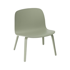 Muuto Visu -nojatuoli puisella pohjalla Dusty Green