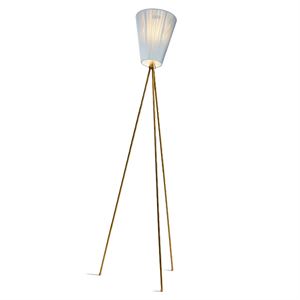 Northern Oslo Wood Floor Lamp Gold Base & Light Blue Shade
