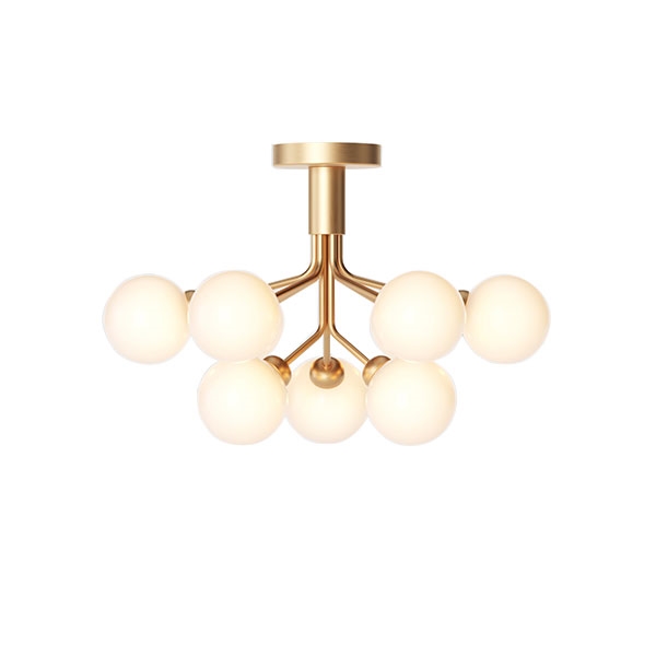 Nuura Apiales 9 Ceiling Light Brass and Opal Glass