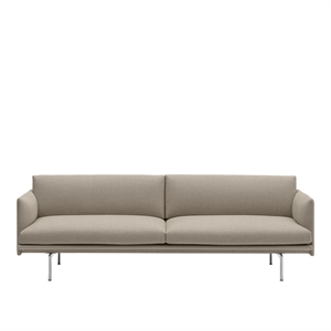 Muuto Outline 3 hengen sohva Ericture 240/kiillotettu alumiini