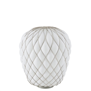 FontanaArte Pinecone-pöytävalaisin, Suuri, Kromi/valkoinen