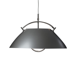 Pandul Wegner Hoist Pendant Antracit Grey, Silver Brace, White Hoist