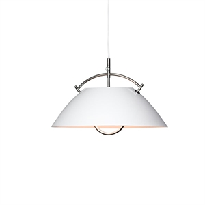 Pandul Wegner Hoist Pendant White Shade, Metal Brace, White Hoist