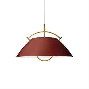 Pandul Wegner Hoist Pendant Bordeaux Shade, Gold Brace, White Hoist