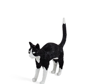 Seletti Jobby The Cat Pöytävalaisin Musta/valkoinen