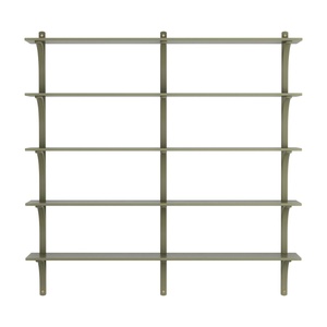 Swedese Levi -hylly 180 cm 5 hyllyä messinki/sammalevihreä/saarni