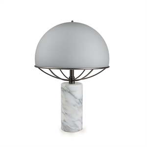 TATO Jil Table Lamp Grey/Black Chrome & White Marble