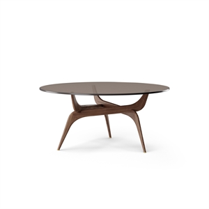 Brdr. Krüger TRIIIO Coffee Table Ø90 Walnut Oiled/ Bronze Glass