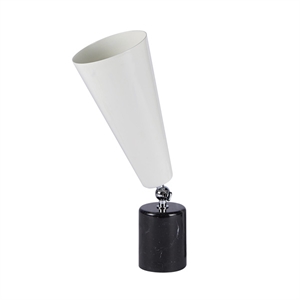 TATO Vox Table Lamp Black Marble & Chrome/White Small