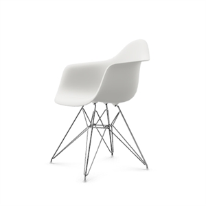 Vitra Eames muovinen DAR-ruokailutuoli valkoinen/kromi