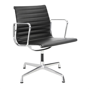 Vitra Aluminium EA 108 -toimistotuoli Kääntyvällä Mustalla/kromilla