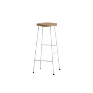 HAY Cornet Bar Stool H75 Cream White/ Oiled Oak