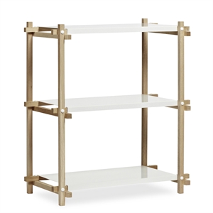 HAY Woody Column Bookcase Low Oak/ White