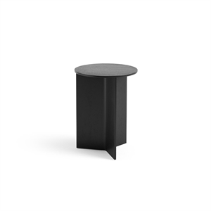 HAY Slit Wood Coffee Table Round Ø35 Black