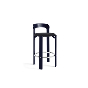 HAY Rey Bar Stool H65 With Padded Seat Deep Blue Water