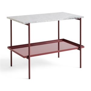 HAY Rebar Side Table L45 Red/ Gray Marble