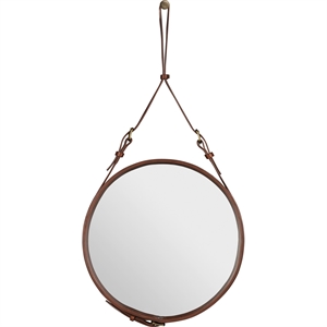 GUBI Adnet Wall Mirror Circular Tan Leather Ø45 cm