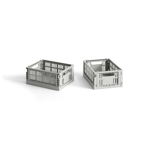 HAY Colour Crate -säilytyslaatikko, minikokoinen, 2 kpl, vaaleanharmaa