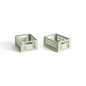 HAY Colour Crate -säilytyslaatikko, minikokoinen, 2 kpl, mintunvihreä
