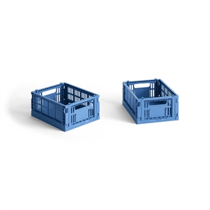 HAY Colour Crate -säilytyslaatikko, minikokoinen, 2 kpl, sähkönsininen