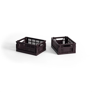 HAY Colour Crate -säilytyslaatikko, Minikokoinen, 2 Kpl, Viininpunainen