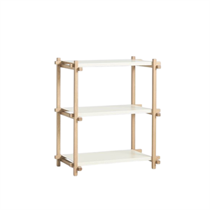 HAY Woody Shelving 2.0 -kirjahylly Pieni, Mantelinharmaa/teräs