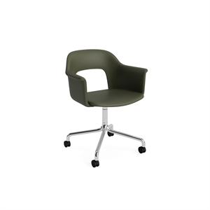 HAY Layout 264 -ruokatuoli käsinojilla ja pyörivällä rungolla, Grano Caper Green/Aluminum