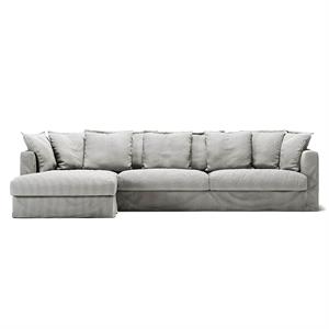 Decotique Le Grand Air 3-istuttava Sohva, Oikeakätinen, Raidallinen Tuhka/pellava