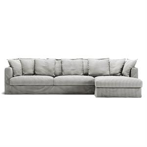 Decotique Le Grand Air 3-istuttava Sohva, Vasenkätinen, Raidallinen Tuhka/pellava