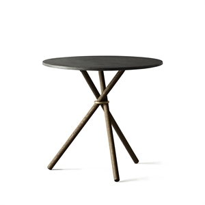 Eberhart Aldric Cafe Table Ø80 Dark Concrete/Dark Oak