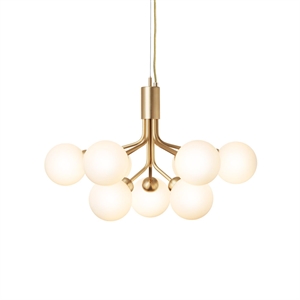 Nuura Apiales 9 Chandelier Brass and Opal Glass