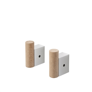 Muuto Attach Hook Oak/Alumiini 2 kpl.