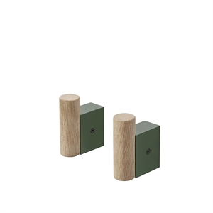 Muuto Attach Hook Oak/Dark Green 2 kpl.