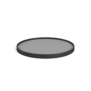 Brdr. Krüger Bølling Tray Ø50 Oak Painted Black with Plates in Gray/Dark Gray