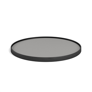 Brdr. Krüger Bølling Tray Ø60 Oak Painted Black with Plates in Gray/Dark Gray