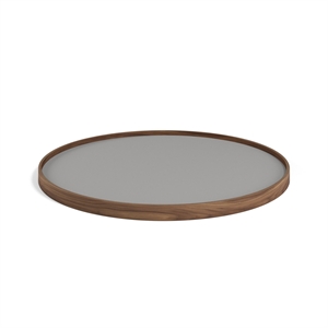 Brdr. Krüger Bølling Tray Ø60 Walnut with Plates in Gray/Dark Gray