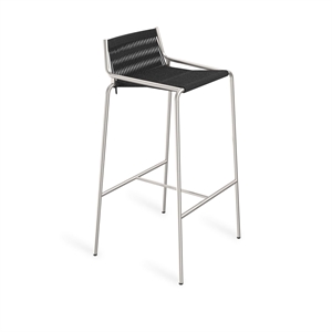 Thorup Copenhagen Noel Bar Stool Stainless steel/Black Linen H77 cm