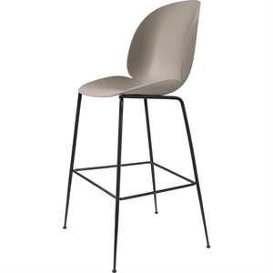 GUBI Beetle Bar Stool 75 Conic Base Matt Black/ New Beige