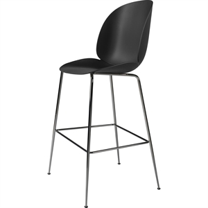 GUBI Beetle Bar Stool 75 Conic Base Black Chrome/ Black