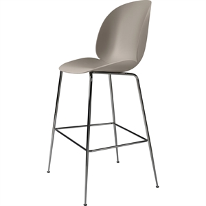 GUBI Beetle Bar Stool 75 Conic Base Black Chrome/ New Beige