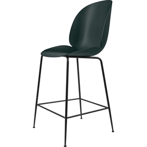 GUBI Beetle Bar Stool 65 Conic Base Matt Black/ Dark Green