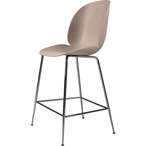 GUBI Beetle Bar Stool 65 Conic Base Black Chrome/ Sweet Pink