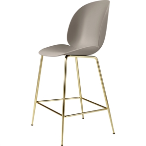 GUBI Beetle Bar Stool 65 Conic Base Brass Semi Matt/ New Beige