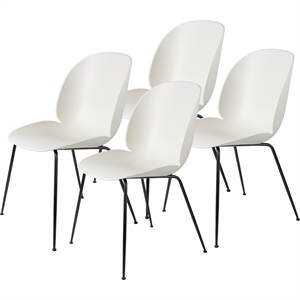 GUBI Beetle Dining Chair Conic Base/ Matt Black/ Alabaster White 4 Pcs.